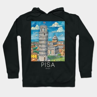 A Pop Art Travel Print of Pisa - Italy Hoodie